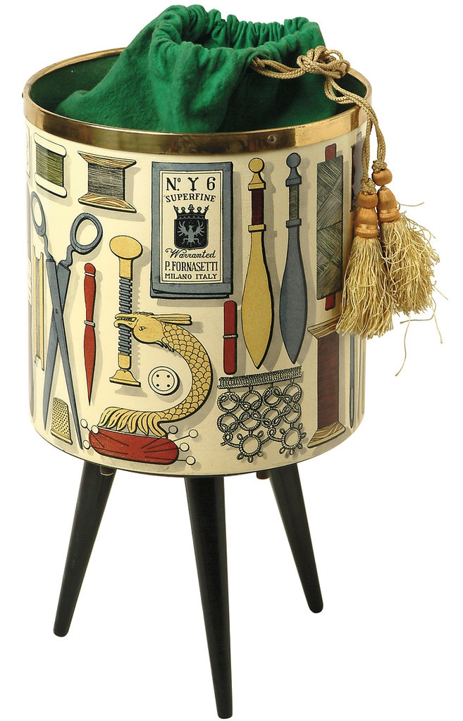 A sewing basket from the mid-1950s by Fornasetti